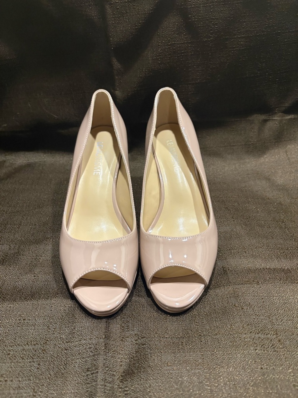 Women's Patent Peep-Toe Pumps - Nude 8.5